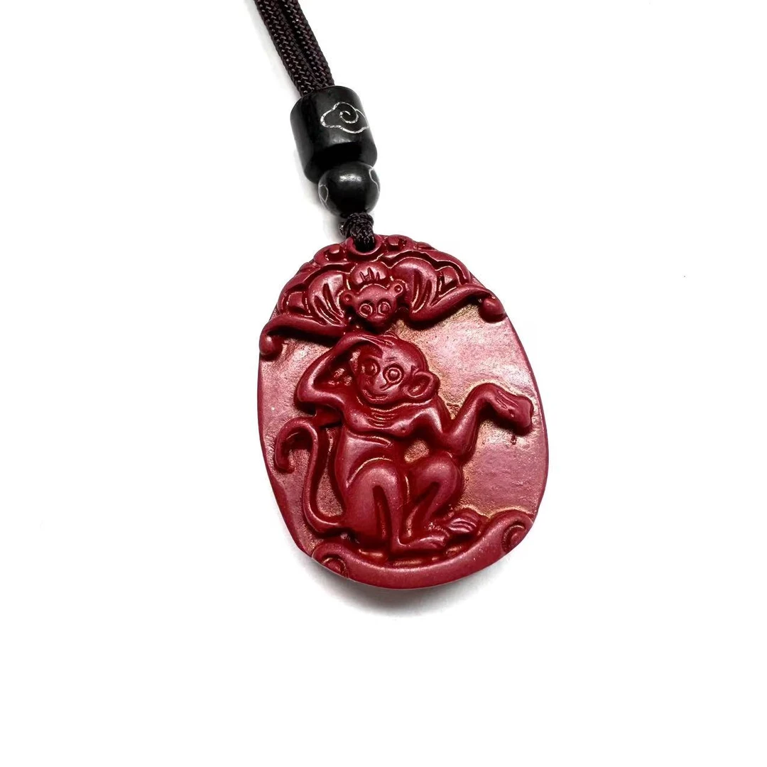 辰砂(处理)NB1453 精美珠宝吊坠 尺寸34*26*8mm