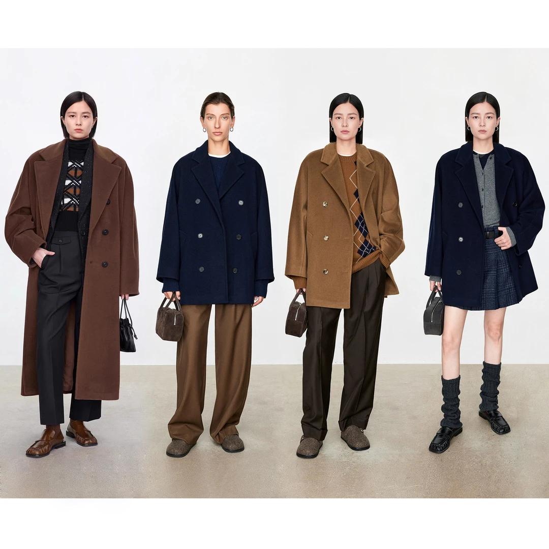 【商场同款新品】CHICJOCW+件意大利经典复古双排扣长/短大衣