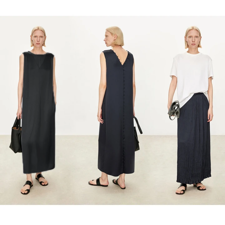 【商场同款新品】JOCJOC专柜流光感醋酸双面缎 静奢正反2穿装饰扣连