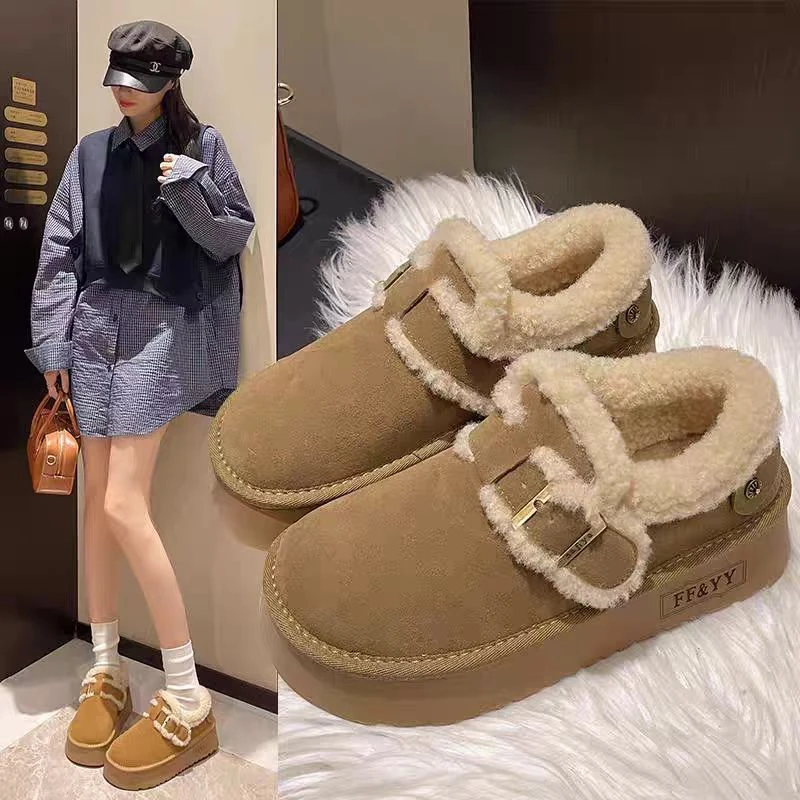 小敏家  毛茸茸的勃肯鞋   一双过冬的厚底雪地靴 1192-12