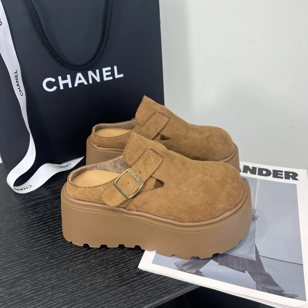 小敏家 清货 就几双~ 7CM小个子高跟勃肯鞋 皮带扣包头拖90168