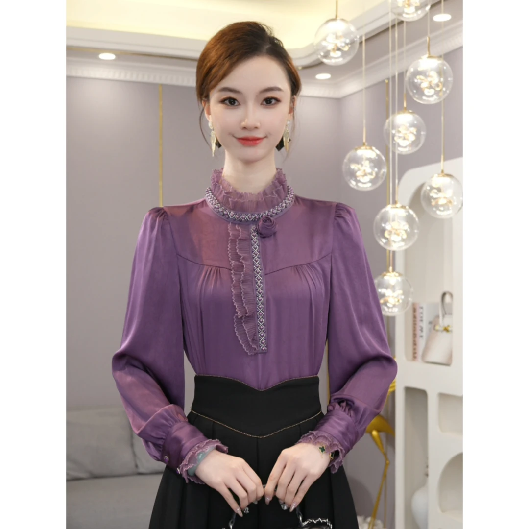 唐熹新款【X24-Q265】时尚洋气高级气质千金清冷感贵系衣服上衣衬衫