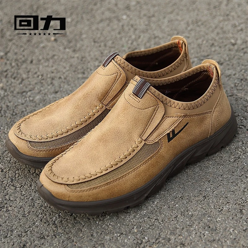 Warrior/回力男鞋春秋季商务休闲皮鞋一脚蹬软底防滑爸爸鞋运动鞋