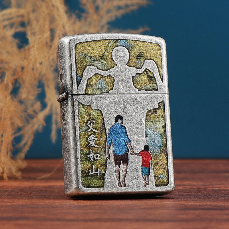 ZORRO佐罗 古银二代父爱如山送爸爸父亲节礼品黄铜煤油防风打火机