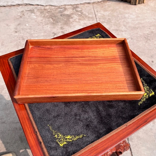 【工厂直销】【尺寸36x24】缅甸花梨木托盘成套家具茶盘榫卯结构