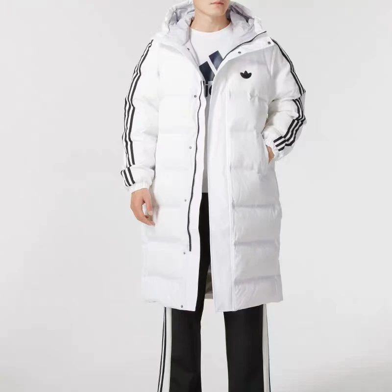 Adidas三叶草冬季潮流保暖长款羽绒服好羽绒 JJ4968秋冬欧若风