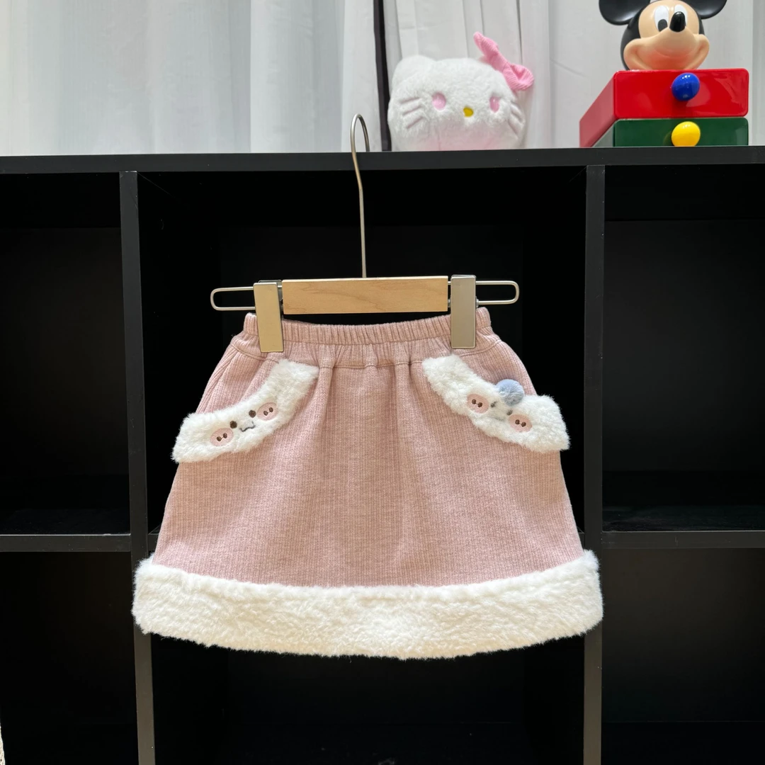 256192女童加绒半裙洋气宝宝女宝百搭加厚保暖冬季新款韩版冬款