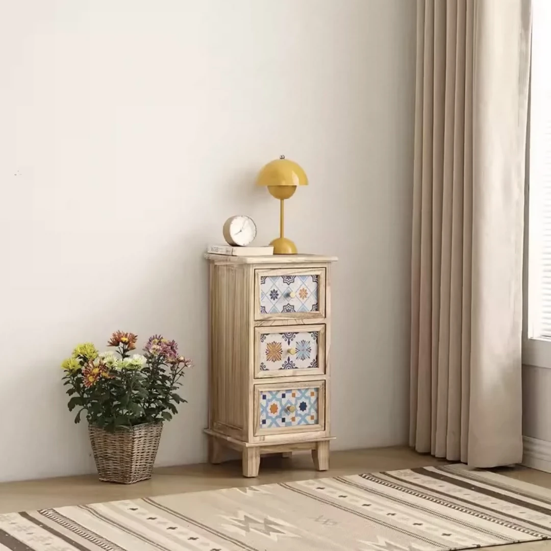 30/35/40宽全实木床头柜原木风卧室夹缝超窄床边柜小型床边柜子