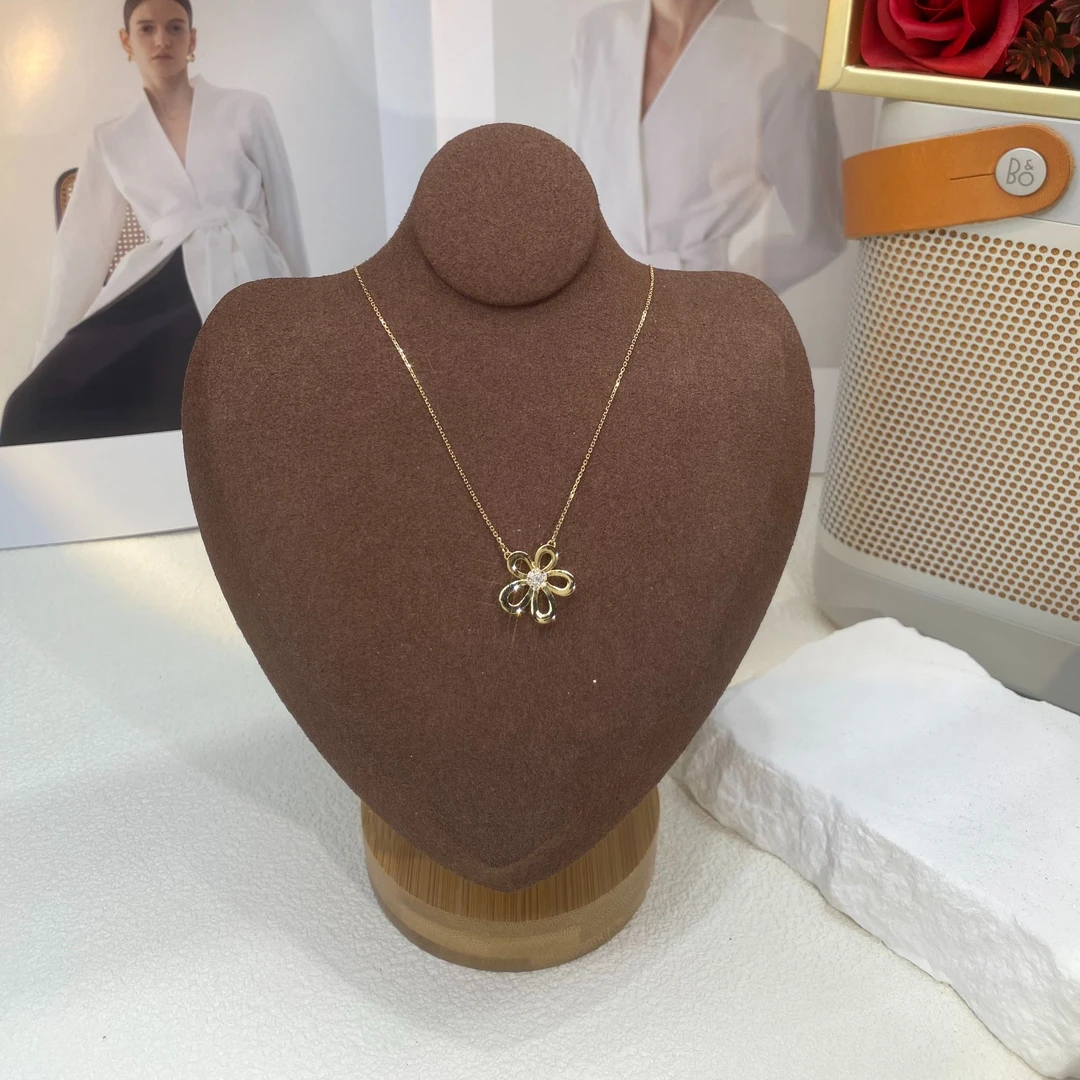 18k金 格桑花项链 甜美气质时尚轻奢精致百搭 多样性发一