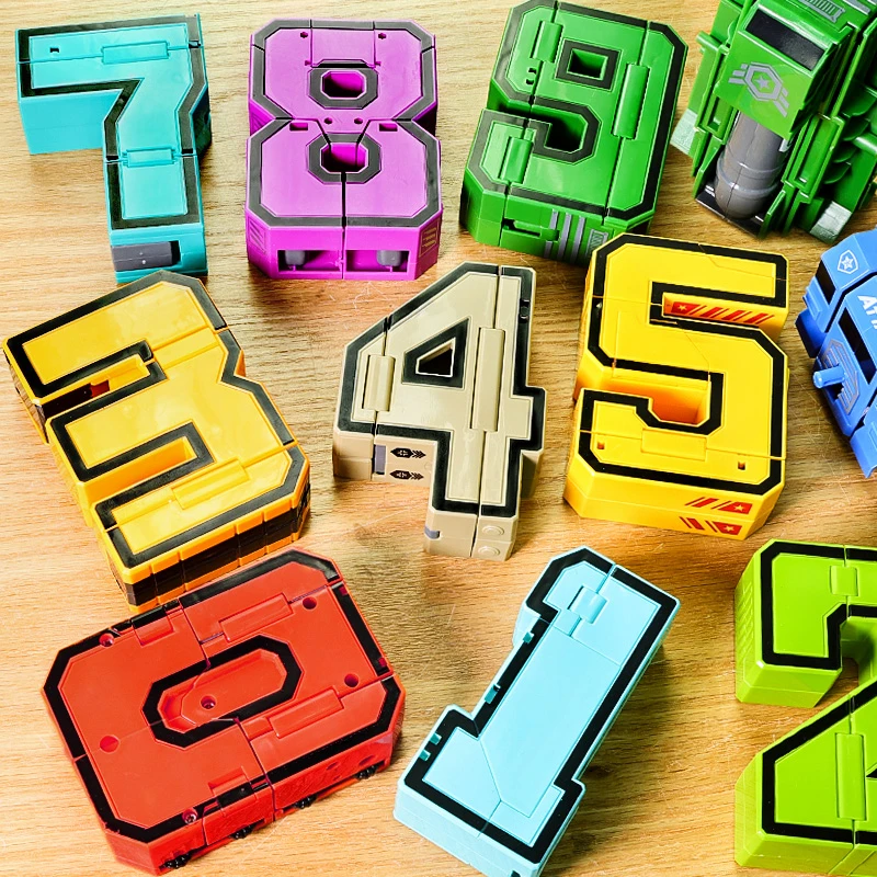 数字男孩益智玩具合体机器人字母变形礼物儿童金刚大号可变形甄选