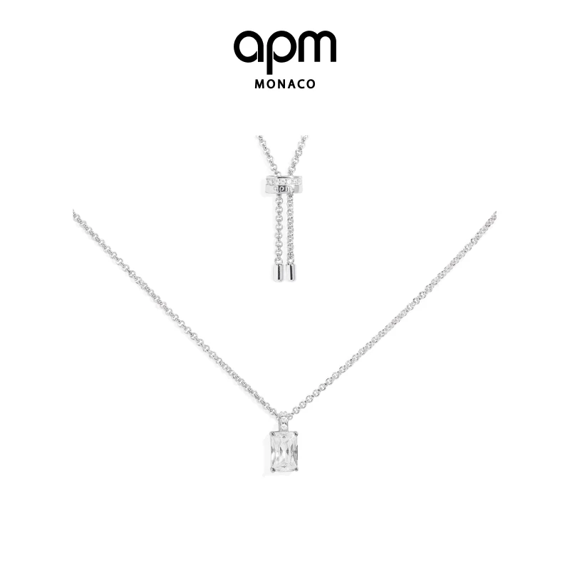 [新品]APM MonacoÉclat可调节吊坠银白项链高级感饰品