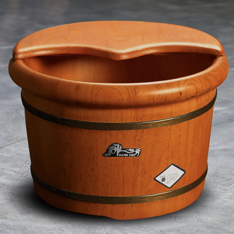 精品橡木足浴桶泡脚木桶洗脚木盆泡脚桶木质家用45码大号脚商用