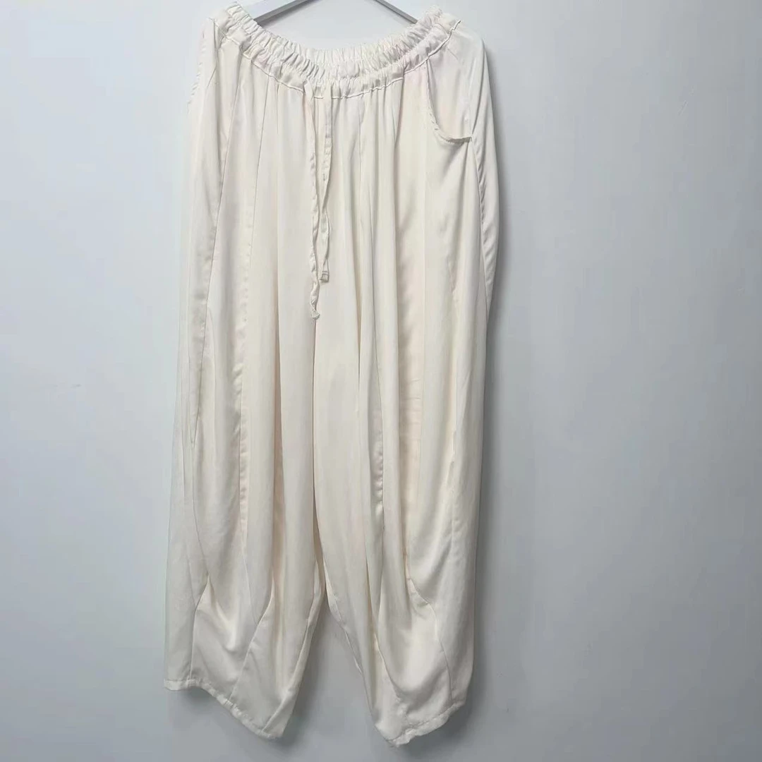 【流浪记莎莎】D10白色二十片拼接抽绳南瓜裤