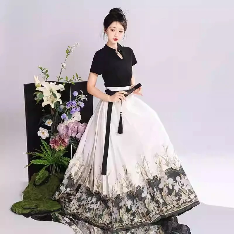 慕夏明制汉服[风华正茂]改良汉服新中式马面裙女日常套装妆花