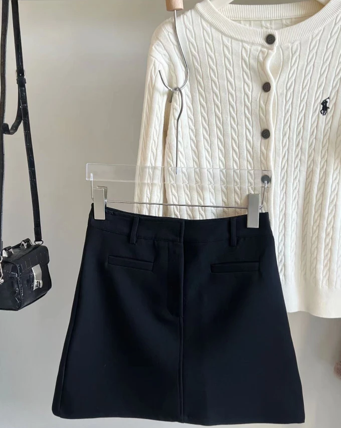 MANYEE❁【幽色海底】A字裙办公休闲短裤前口袋设计款西装裙