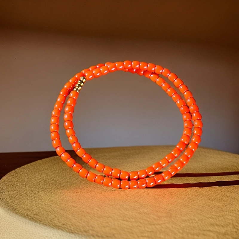 925银5mm南红直切项链多样性发货拍一发一