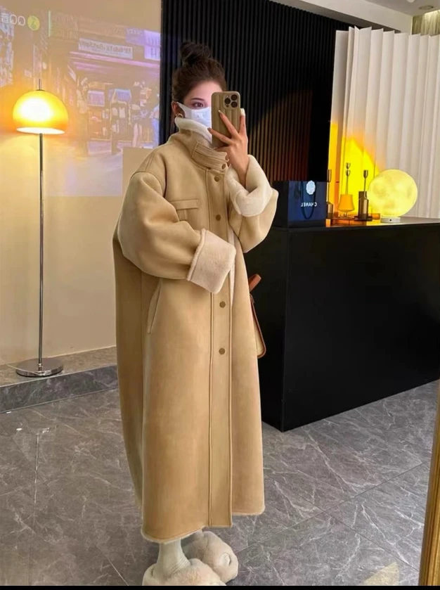 【301-350】反季上新24年新款气质百搭韩版质感长款大衣外套女
