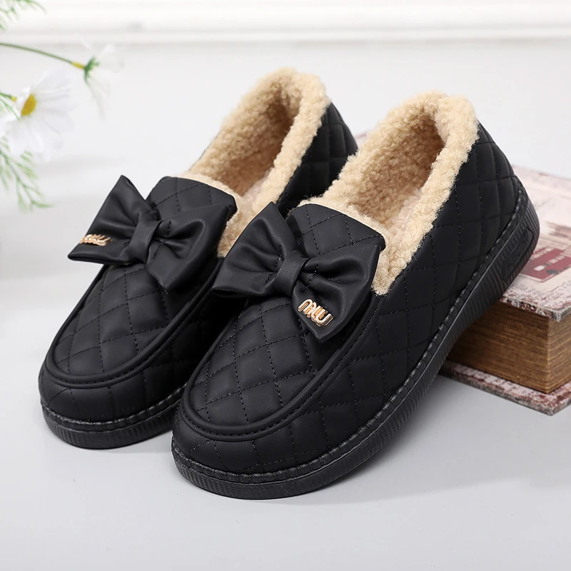 2024年冬季新款包跟棉拖鞋老北京布鞋加厚妈妈鞋软底平底保暖棉靴