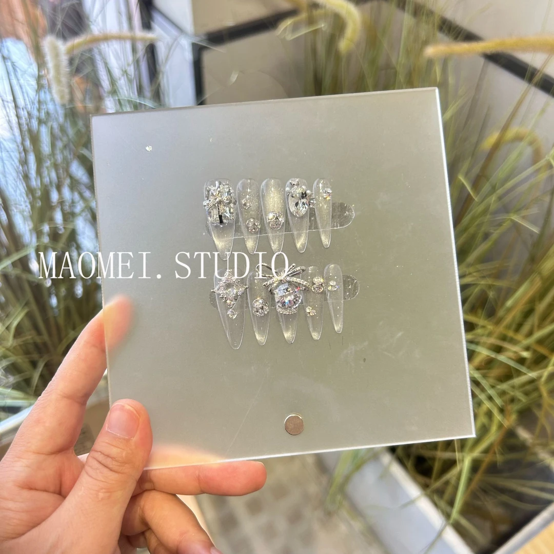 【她像海】猫妹设计穿戴甲 设计师款清透显白手工穿戴甲