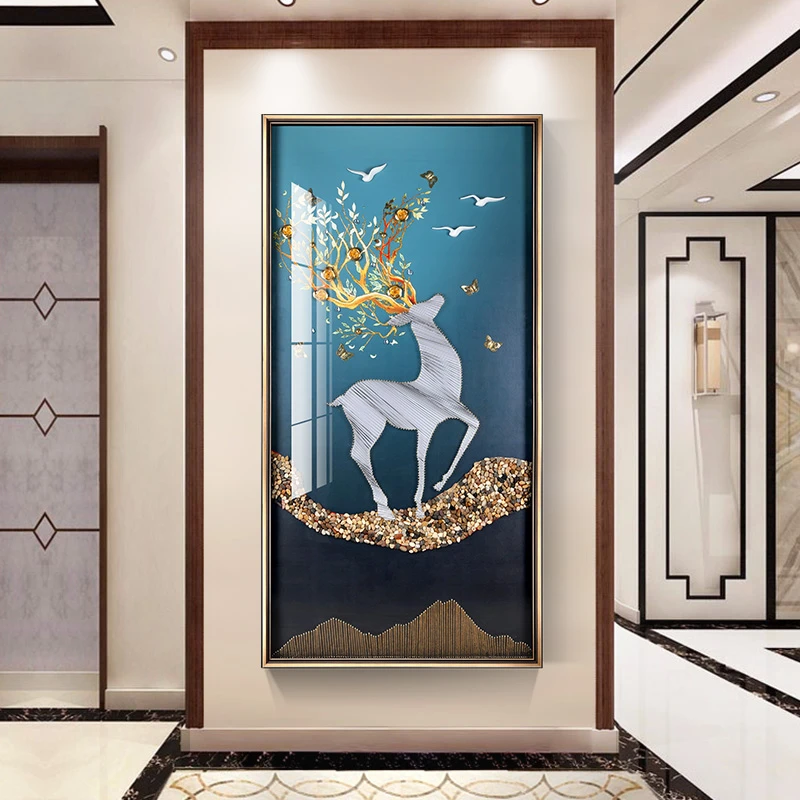 玄关走廊过道装饰画3d立体实物画客厅轻奢时尚艺术手工玄关装画