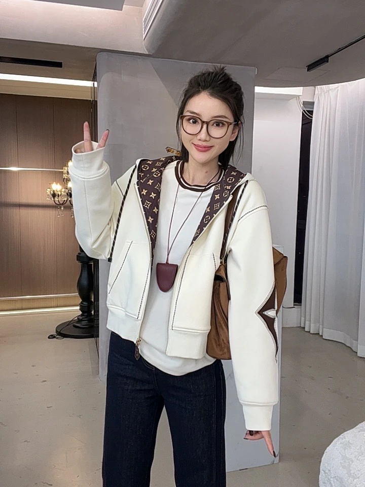 UU -【Reoyddirne】秋冬新款老花连帽棉服外套118062