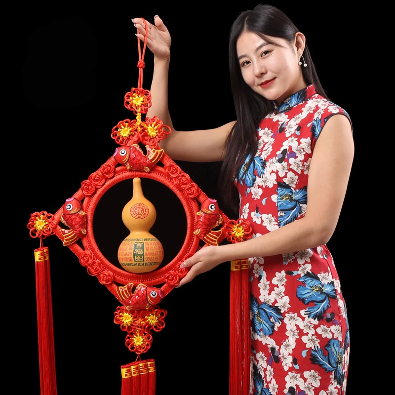 中国结葫芦挂件门口过年新年装饰天然小葫芦乔迁新居礼品搬家礼物