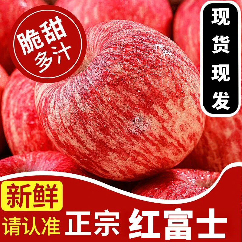 【今年新果】陕西正宗红富士苹果脆甜新鲜水果多汁现摘现发包邮超