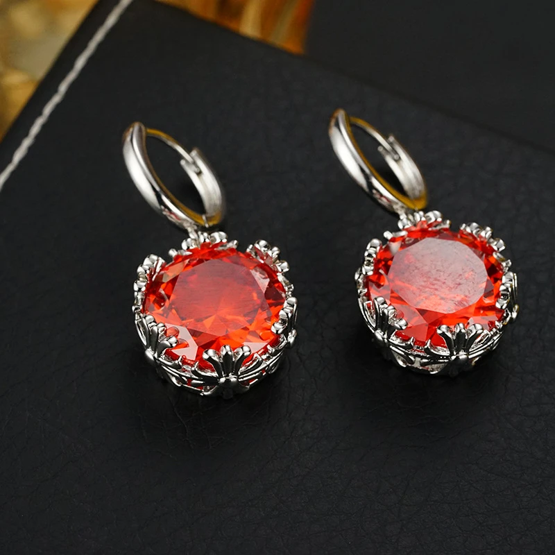 5986耳环#血色石榴#轻奢高级感石榴红重工耳环