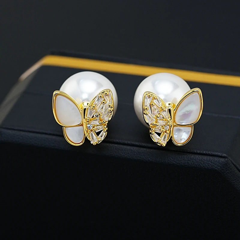 0566#金色蝴蝶#轻奢高级感耳饰独特气质耳钉