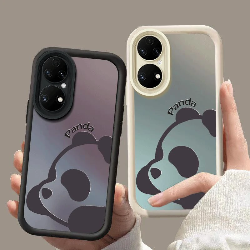 适用华为P50E手机壳huaweip50e手机壳阶梯panda简约创意潮牌可爱