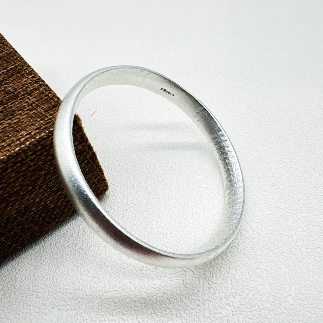 足银手镯 足银999.9手镯古法心经闭口吉言银手镯时尚2号链接