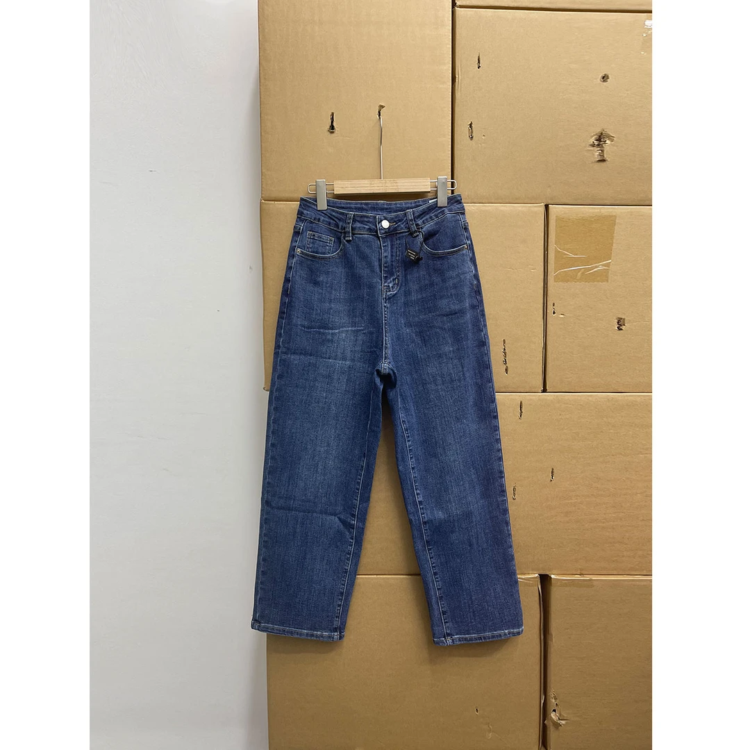 九分牛仔裤女春秋2024宽松显高九分哈伦萝卜老爹裤子