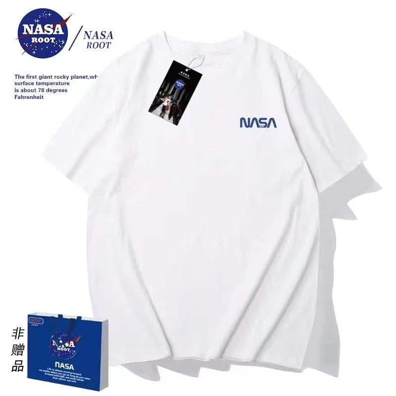 NASA官方联名夏季重磅纯棉短袖男女同款打底潮流宽松圆领百搭半袖