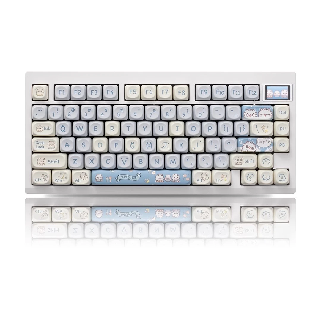 GMK81客制化机械键盘白色无线蓝牙有线办公静音麻将音电竞小屏幕