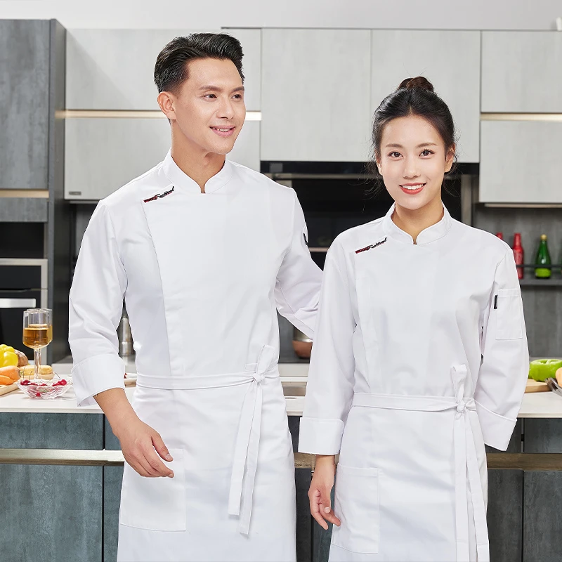高品质厨师衣服装秋冬季酒店餐饮饭店食堂后厨房厨师工作服长袖男