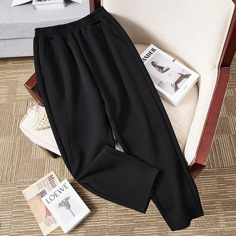 K6239微胖女生春秋新款百搭休闲裤2024大码女裤宽松显瘦加肥裤子