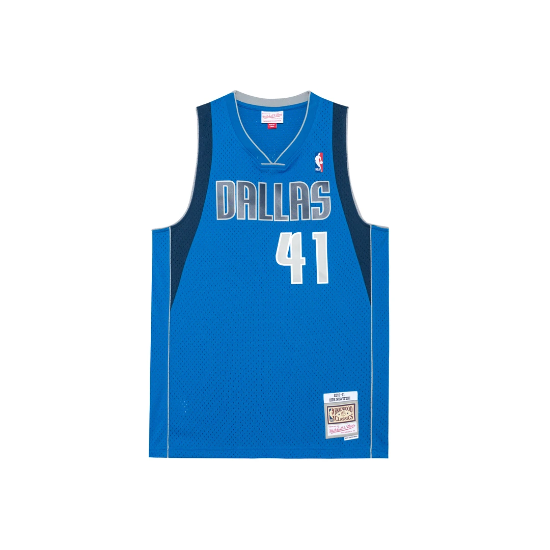 Mitchell&Ness10-11年小牛队诺维茨基SW复古球衣篮球服网眼背心