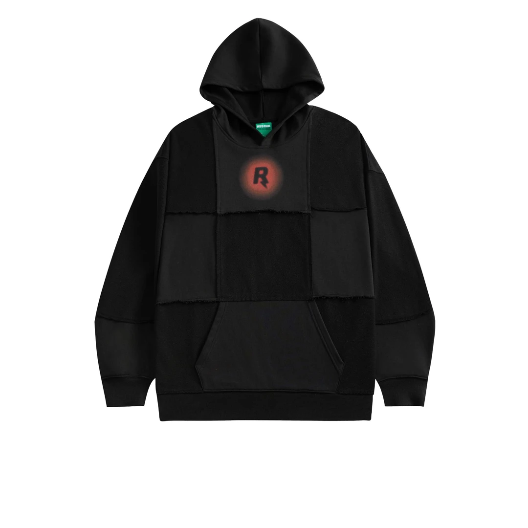 Neu ink美式复古潮流拼接撞色连帽卫衣秋冬新款宽松休闲时尚运动