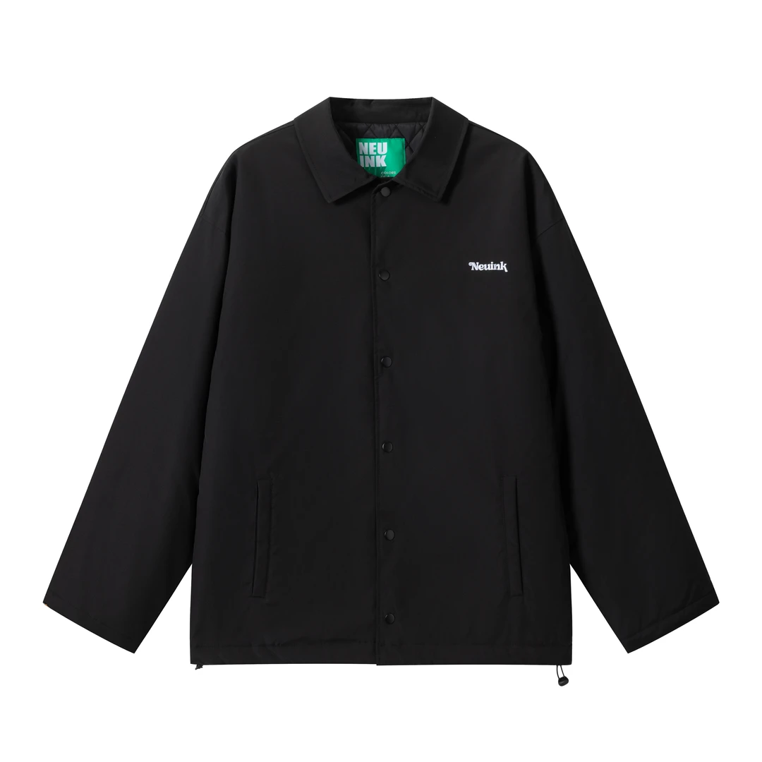 Neu ink美式复古教练夹克棉服外套夹棉加厚休闲翻领简约秋冬百搭