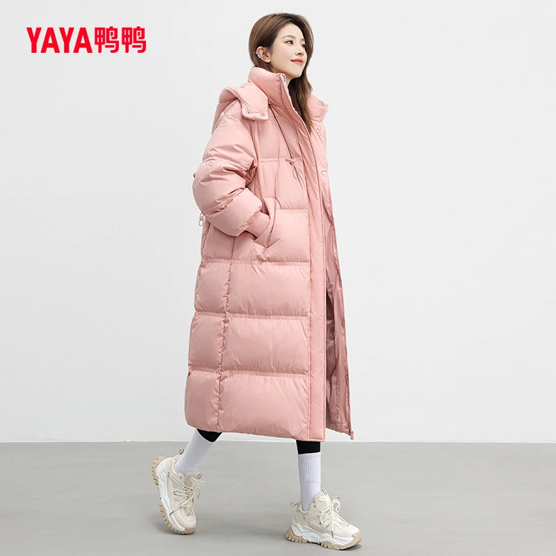 YAYA/鸭鸭中长款过膝韩版气质时尚宽松羽绒服女冬【DSH06B0030】