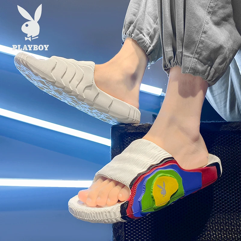 花花公子时尚拖鞋男冬季外穿防滑厚底踩屎感休闲户外运动沙滩凉拖