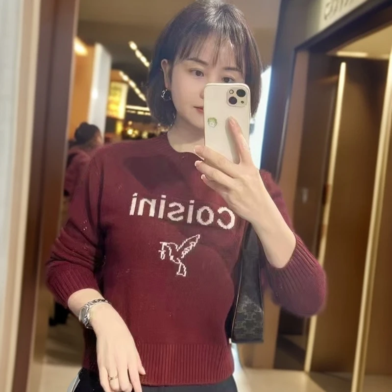 显瘦毛衣100％绵羊毛网红秋冬女士百搭