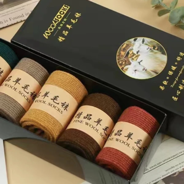 美拉德色系男女袜子加厚保暖棉羊毛香薰除臭袜