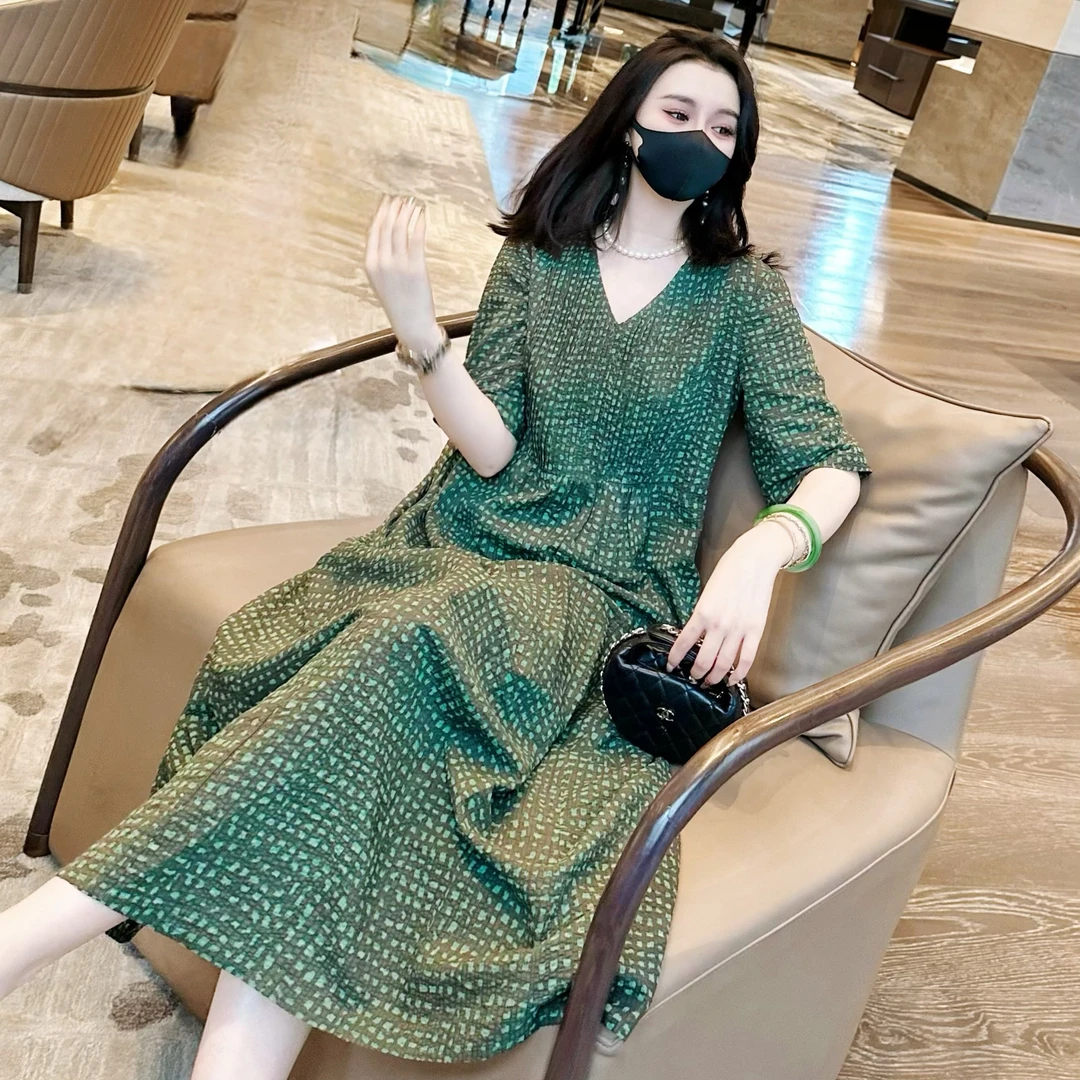 【Linda姐高端线】夏季减龄遮肚子轻奢高端女装连衣裙AS4LYH1107