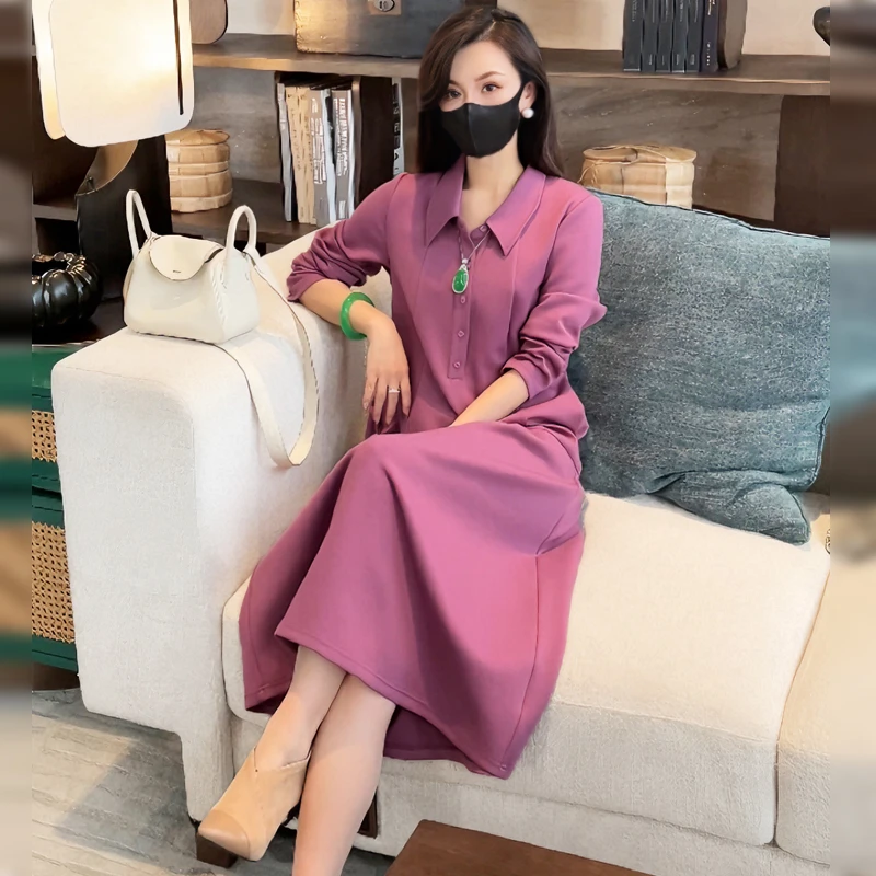 【Linda姐高端线】早秋气质休闲高档长袖宽松连衣裙AF4LJS0365