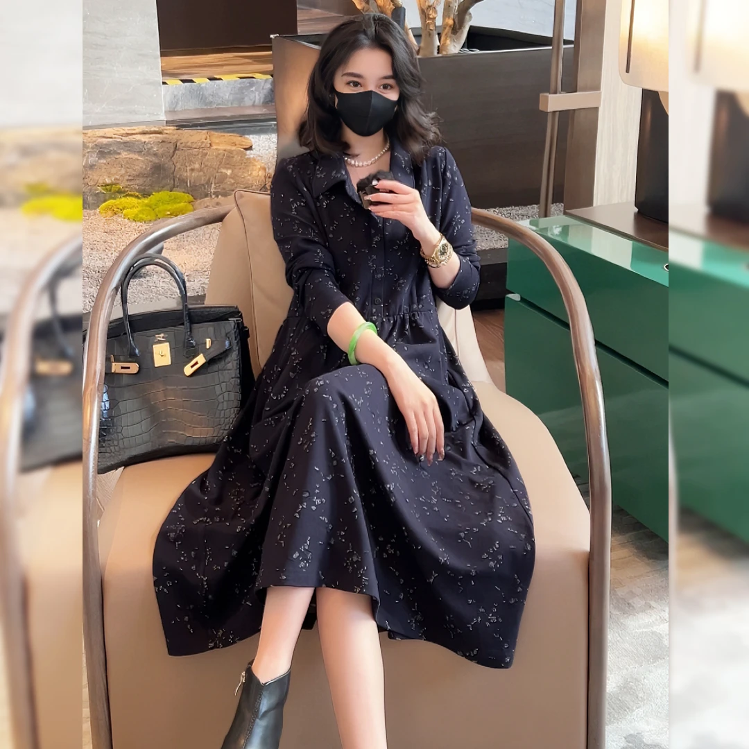 Linda姐高端线【返潮复古】秋冬法式高档显瘦连衣裙AF4LYH0497