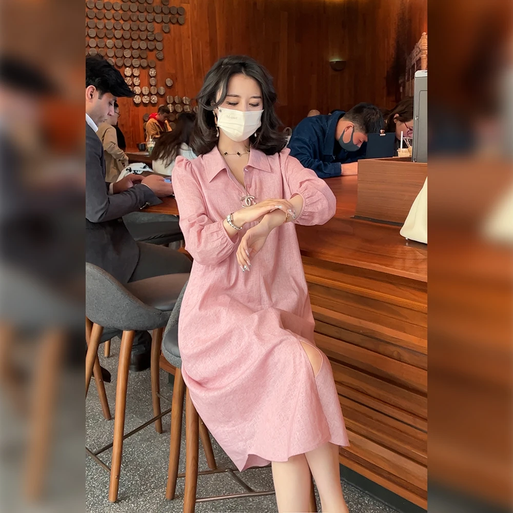 【Linda姐高端线】春夏显瘦纯色百搭通勤气质连衣裙女LA3LCY077