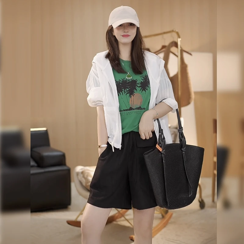 【Linda高端线】夏季新款时尚气质显瘦苎麻透气短裤AS4KDK099