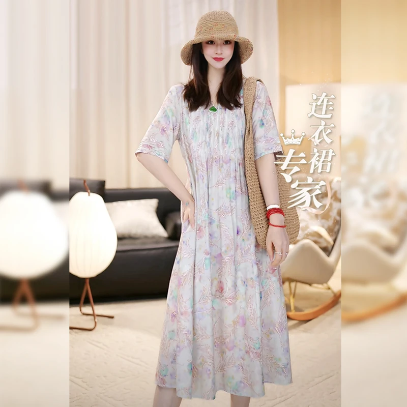 【Linda姐高端线】夏季时尚国风气质轻奢显瘦连衣裙AS4LYH0550