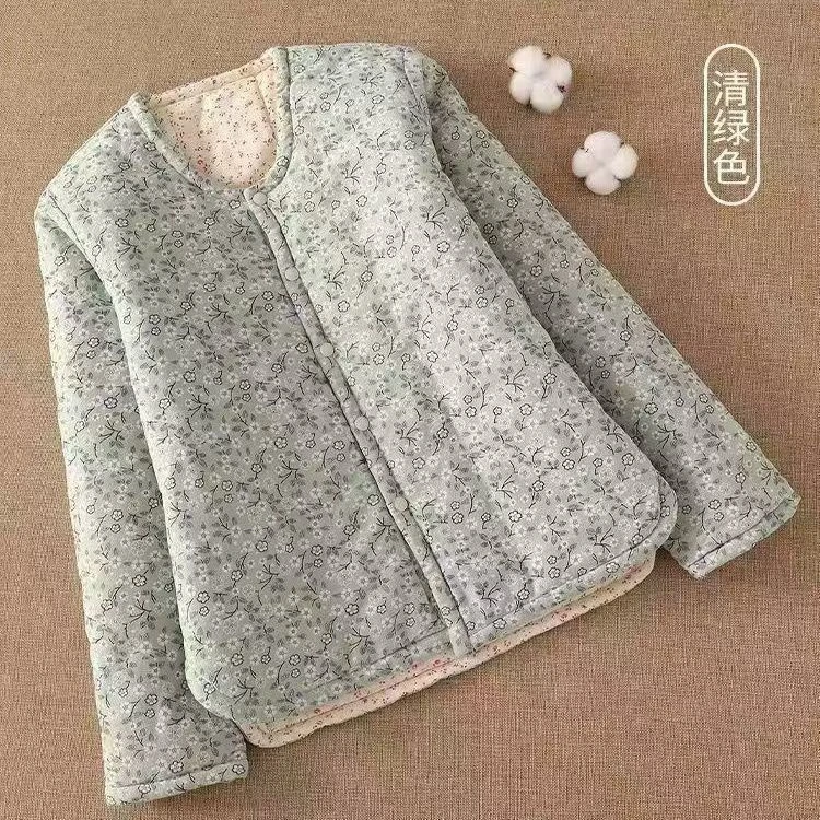 女士棉袄冬季内胆保暖棉服碎花中式国风学生陈校服神器家居服